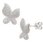 Butterfly Diamond Stud Earrings in 18kt White Gold