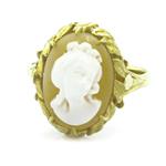 Forever Diamonds Vintage Cameo Ring in 14kt Gold