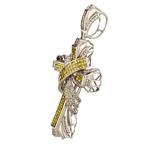 Canary Yellow Diamond Cross in 14kt White Gold