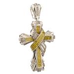 Forever Diamonds Canary Yellow Diamond Cross in 14kt White Gold