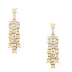 Forever Diamonds Canary Yellow and White Diamond Earrings in 18k White Gold