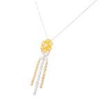 Canary Yellow Antique Diamond Pendant in 18kt Two-Tone Gold