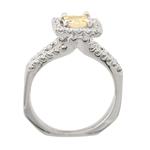 Square Canary Yellow Diamond Engagement Ring in 18kt White Gold