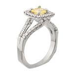 Square Canary Yellow Diamond Engagement Ring in 18kt White Gold