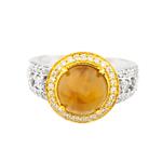 Cat's Eye Diamond Ring in 18kt Two-Tone Gold