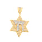 Chai in Star of David Pendant in 14kt Gold