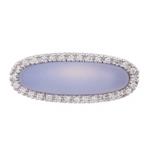 Chalcedony Gemstone Diamond Ring in 18kt White Gold