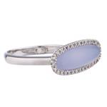 Forever Diamonds Chalcedony Gemstone Diamond Ring in 18kt White Gold