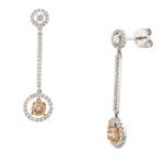 Champagne Diamond Earrings in 18kt White Gold