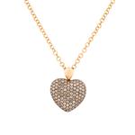 Chocolate Diamonds Heart Pendant in 18kt Rose Gold