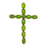 Chome Diopside Cross in 10kt Gold