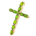 Chome Diopside Cross in 10kt Gold