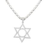 Circle of Life in Star of David Diamond Pendant in 14kt White Gold