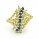 Colored Cubic Zirconia Ring in 14kt Gold