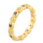 Colored Stone and Diamond Eternity Band in 14kt Gold