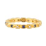 Colored Stone and Diamond Eternity Band in 14kt Gold