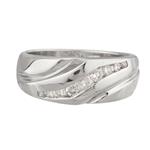 A.V Contour Diamond Wedding Band in 14kt White Gold