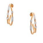 Forever Diamonds Corded Diamond "J" Earrings in 14kt Rose Gold