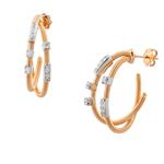 Corded Diamond "J" Earrings in 14kt Rose Gold