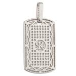 Cubic Zirconia Dog Tag in Sterling Silver