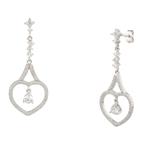 Cubic Zirconia Heart Drop Earrings in Sterling Silver