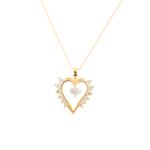 Forever Diamonds Cubic Zirconia Heart Pendant in 14kt Gold