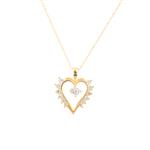 Cubic Zirconia Heart Pendant in 14kt Gold