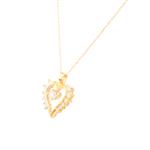 Cubic Zirconia Heart Pendant in 14kt Gold