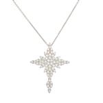 Cubic Zirconia Snowflake Cross in Sterling Silver