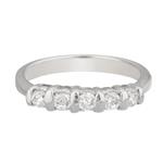 Cubic Zirconia Wedding Band in 18kt White Gold