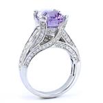 Kunzite Diamond Ring in 18kt White Gold