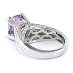 Kunzite Diamond Ring in 18kt White Gold