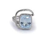Blue Topaz Diamond Ring in 14kt White Gold