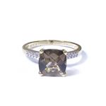 Forever Diamonds Smokey Topaz Gemstone Ring in 14kt Gold