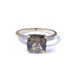 Forever Diamonds Smokey Topaz Gemstone Ring in 14kt Gold