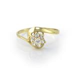 Cubic Zirconia Cluster Ring in 14kt Yellow Gold 