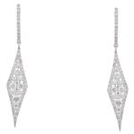 Forever Diamonds Dangling Cluster Diamond Earrings in 18kt White Gold
