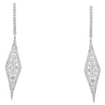 Dangling Cluster Diamond Earrings in 18kt White Gold