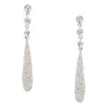 Forever Diamonds Dangling Diamond Earrings in 18kt White Gold