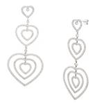 Dangling Diamond Hearts in 18kt White Gold