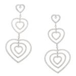 Dangling Diamond Hearts in 18kt White Gold