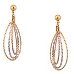 Forever Diamonds Dangling Earrings in 14kt Tri- Color Gold