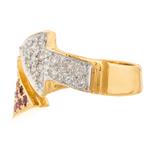 Diamond and Ruby Arrow Ring in 14kt Gold