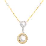 Diamond And Topaz Necklace in 18kt Gold