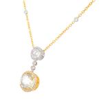 Diamond And Topaz Necklace in 18kt Gold