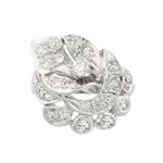 Diamond Antique Leaf Ring in 14kt White Gold