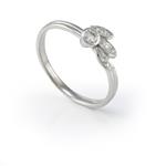 Diamond Flower Ring in 14kt White Gold