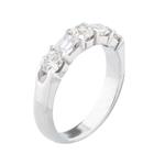Round and Emerald Cut Diamond Band in 14kt White Gold
