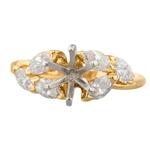 Diamond Blossom Engagement Ring Setting in 14kt Gold