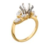 Diamond Blossom Engagement Ring Setting in 14kt Gold